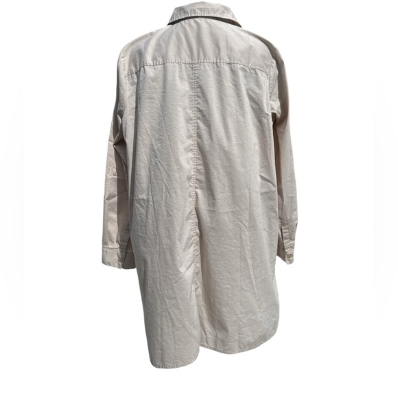 Zac & Rachel Women's Beige Button-Up Tunic Shirt Size L Relaxed Fit Cotton Blend - Picture 3 of 11